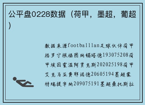 公平盘0228数据（荷甲，墨超，葡超）